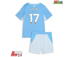 Manchester City Enzo Fernandez #17 Primera Equipación Niños 2026-27 Manga Corta (+ Pantalones cortos)